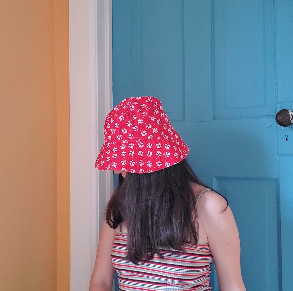 Red Bucket Hat Floral